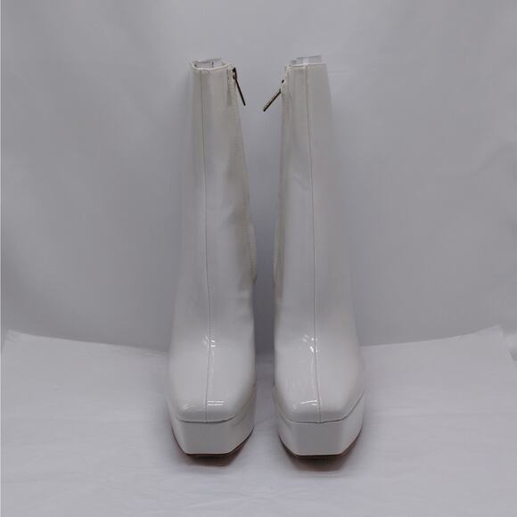 GUESS Byra Platform Ankle Boots Womens 7.5 Ivory Retro 70's Block High Heel Gogo - Picture 6 of 14